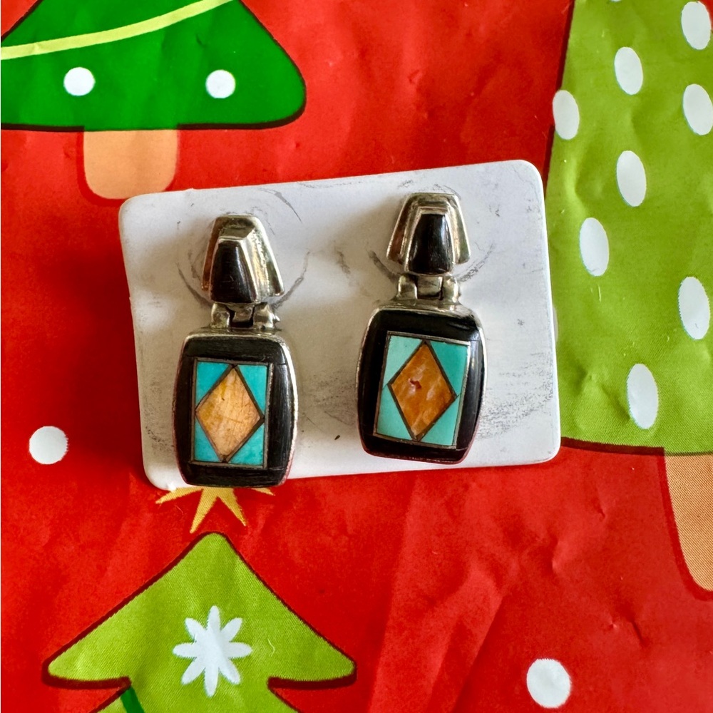 925 Sterling silver turquoise earrings $40